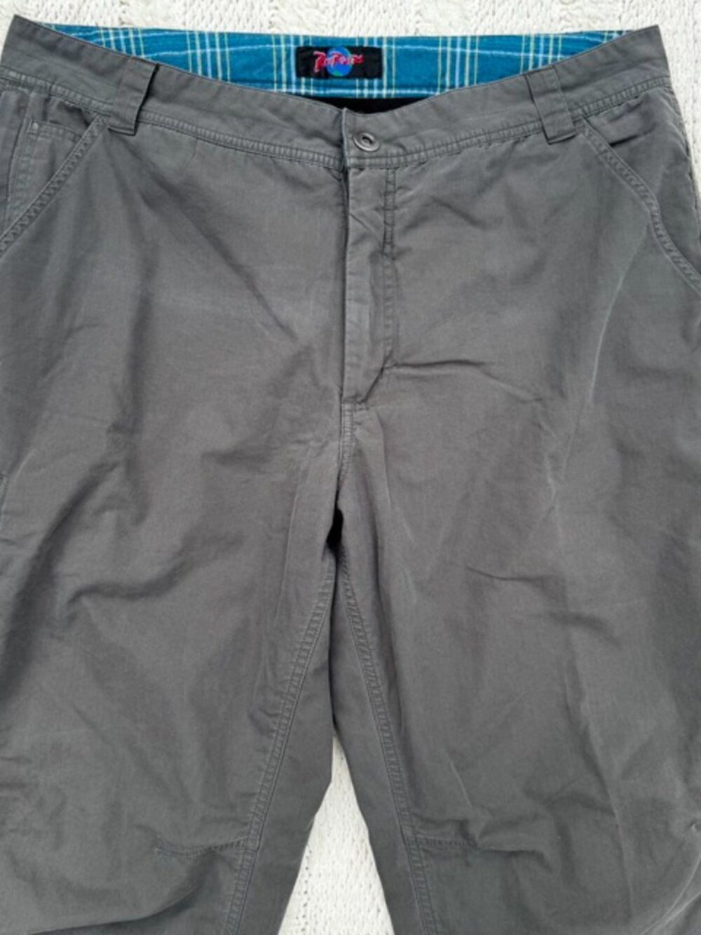 Rail Riders Pants Men's Size 38x30 Grey Hiking Outdoor Cotton Pockets Logo